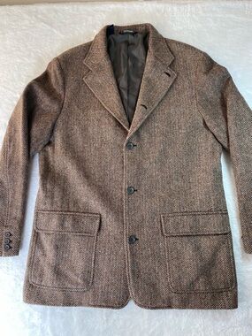 Abercrombie & Fitch 90s Wool Herringbone Tweed Blazer Jacket Men’s XL